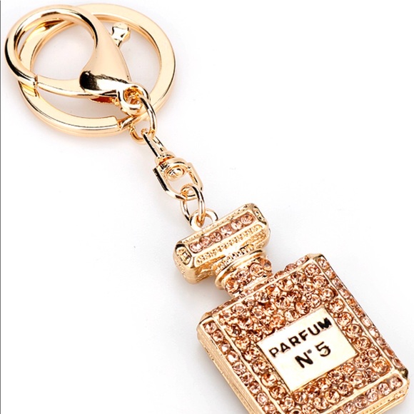 none Accessories - Perfume bottle key chain bag charm crystals New